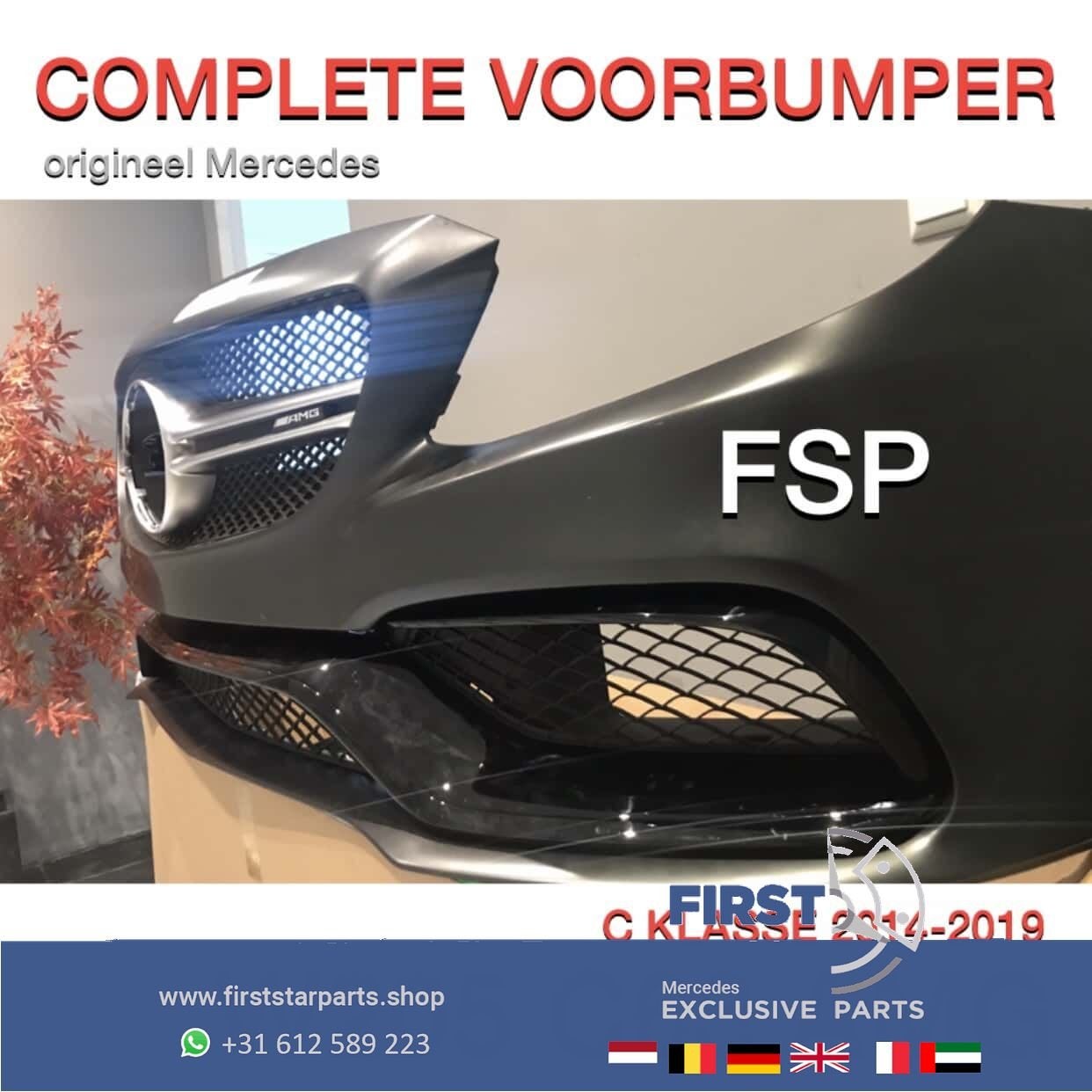 W205 C63 AMG VOORBUMPER COMPLEET Mercedes C Klasse 63 2014-2, Utilisé, -, Avant, -