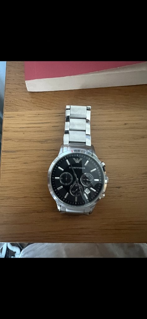 Montre Armani, Handtassen en Accessoires, Staal, Staal, Polshorloge, Zo goed als nieuw