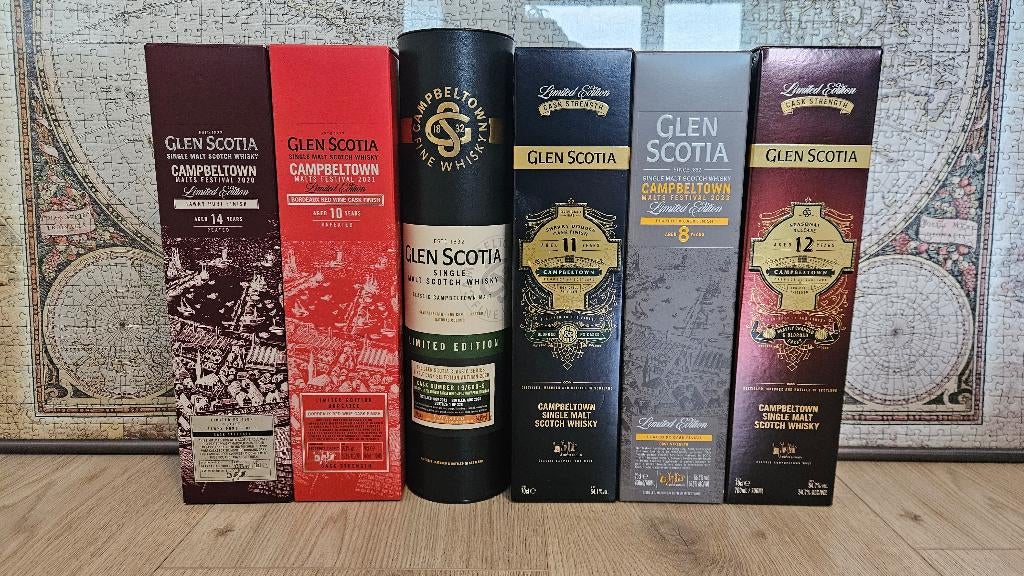 Glen Scotia Limited Editions – Complete Set (6 flessen), Verzamelen, Wijnen, Ophalen, Zo goed als nieuw, Port