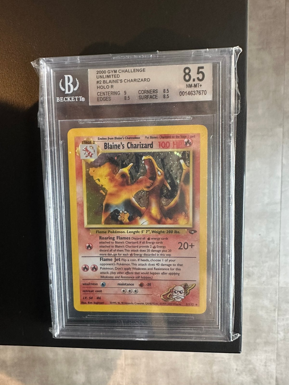 Blains charizard bgs 8,5, Ophalen of Verzenden, Zo goed als nieuw