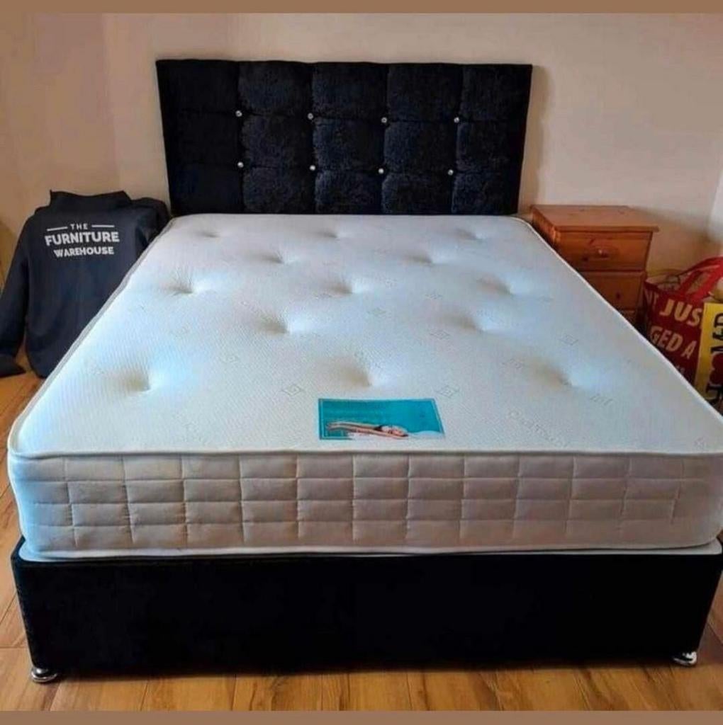 Luxe fluwelen bed – elegant design met premium comfort, Verzenden, Nieuw, Grijs, 120 cm