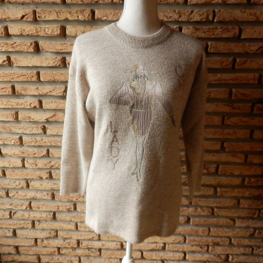 (65) -pull femme t.40 beige -, Enlèvement ou Envoi, Comme neuf, Taille 38/40 (M), Beige