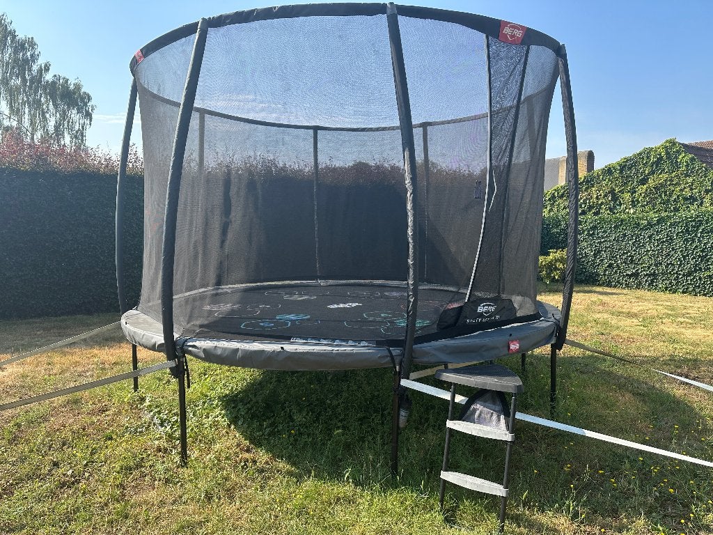 BERG Trampoline 4m30 met Deluxe XL safety net, Ophalen, Gebruikt