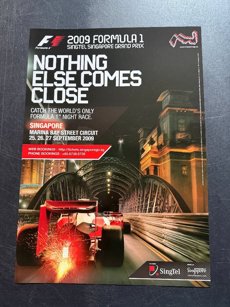 poster F1 Singapore 2009, Ophalen of Verzenden, Zo goed als nieuw, Formule 1