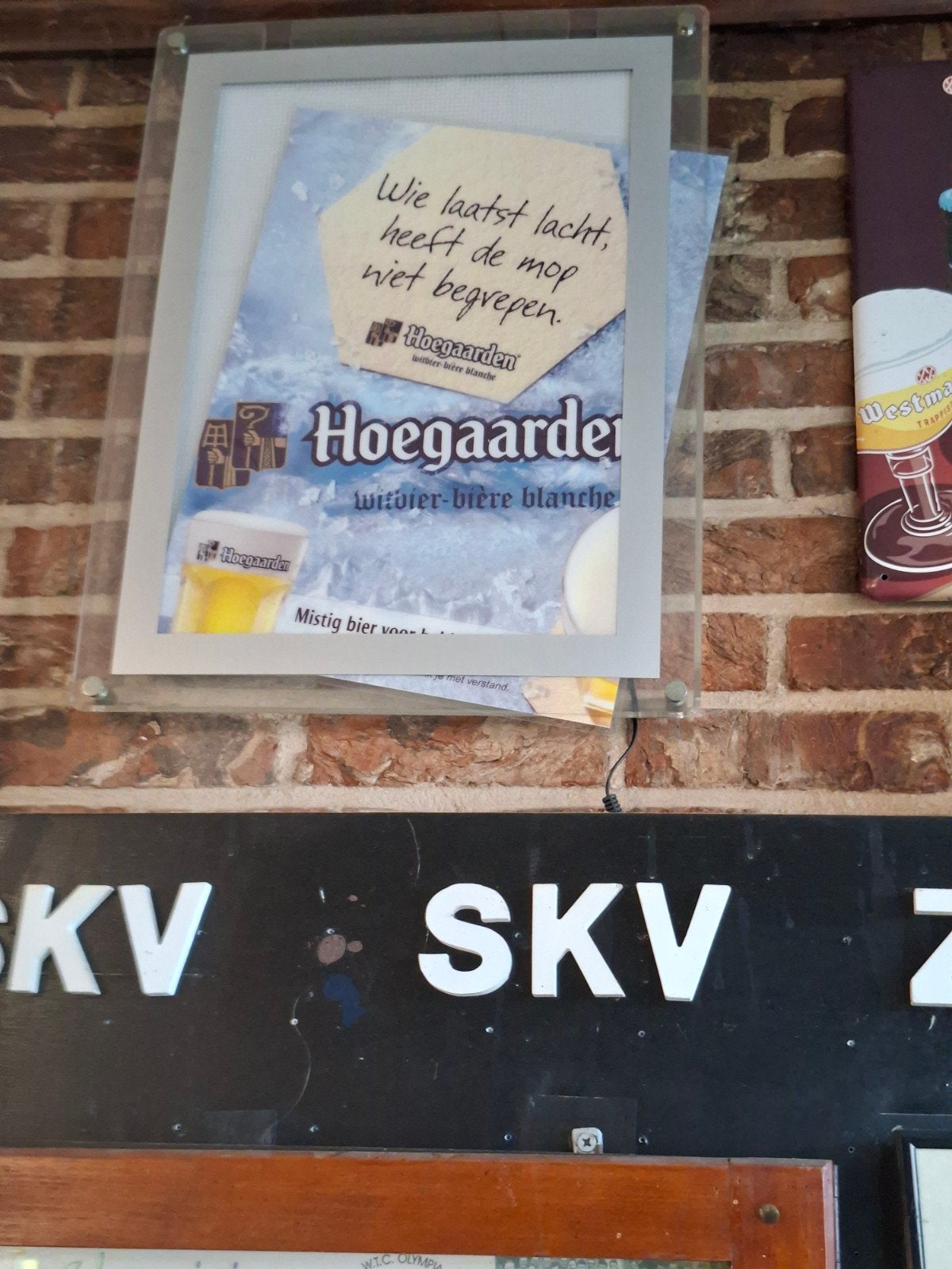 hoegaardenbord in glas, Verzamelen, Ophalen of Verzenden, Nieuw, Reclamebord, Plaat of Schild, Overige merken