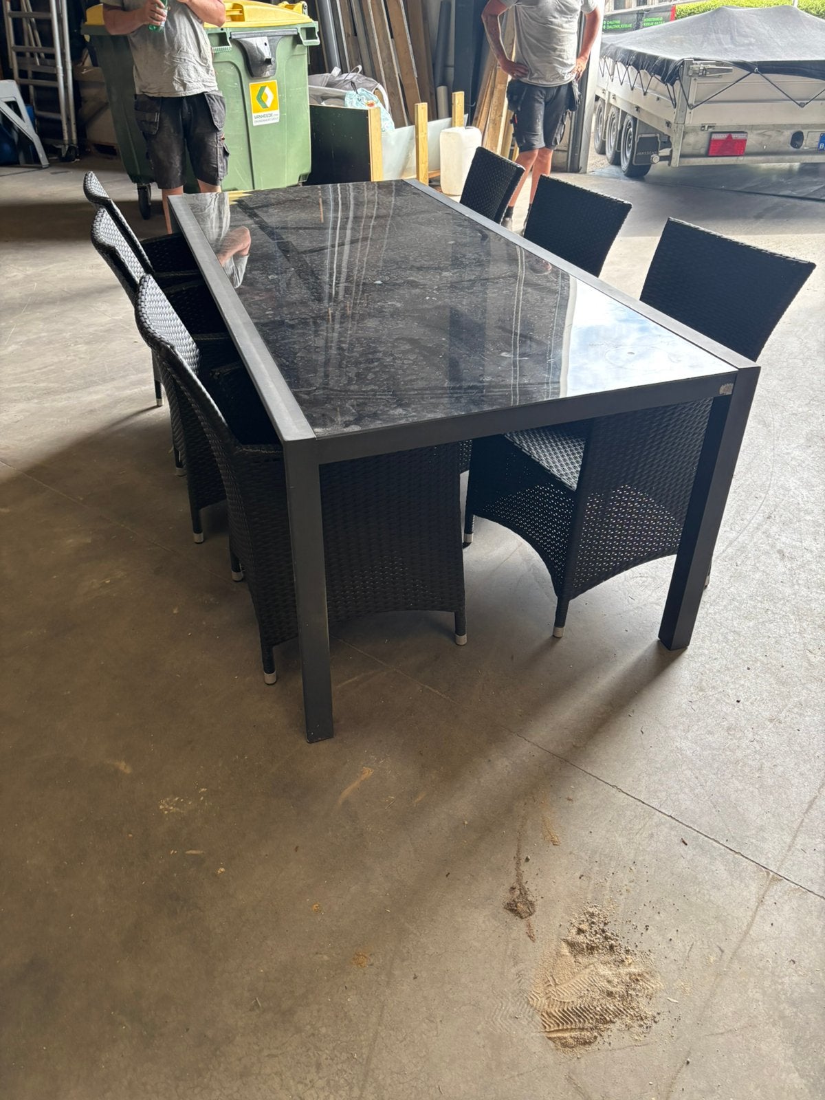 Tuintafel + 6 stoelen, Tuin en Terras, Ophalen, Gebruikt, Eettafel, 6 zitplaatsen