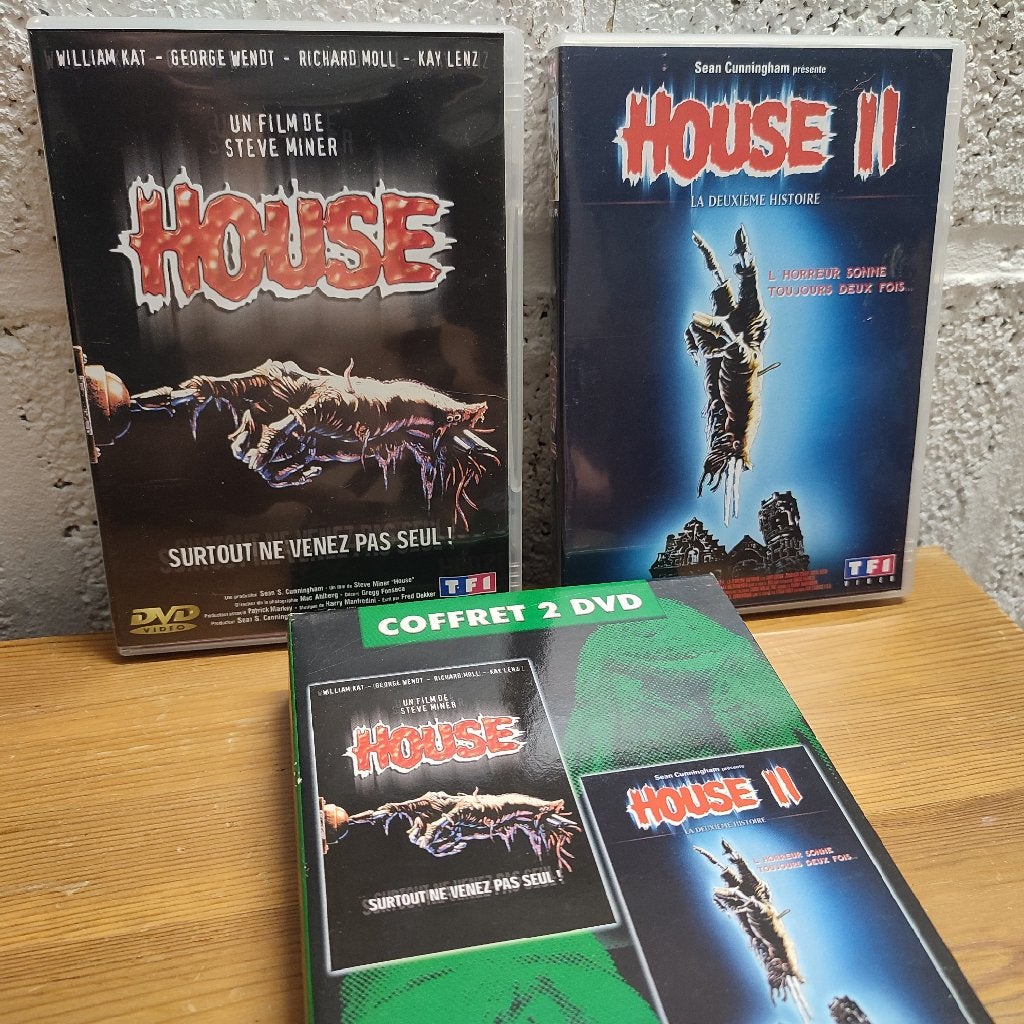 HOUSE - Pack dvd Films n°1 et 2 + 4/4 (1 Coffret + 1 dvd), Cd's en Dvd's, Dvd's | Horror, Ophalen of Verzenden, Zo goed als nieuw