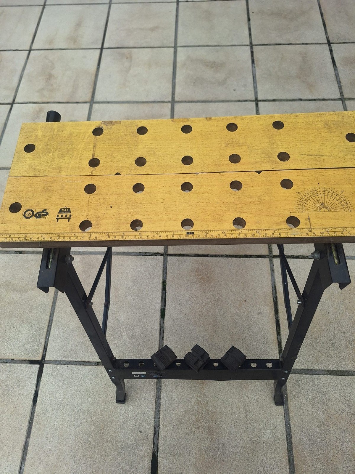 Inklapbare werkbank / spantafel Meister, Ophalen
