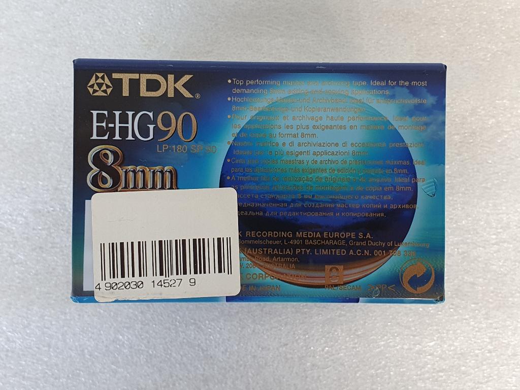 Lot van 5 TDK 8 mm E-HG 90 video cassettes (nieuw), Ophalen of Verzenden, 8mm, (Video)band