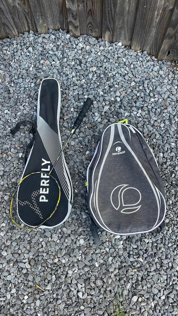 Badmintonracket, tas en tas, Sport en Fitness, Ophalen, Gebruikt, Racket(s)