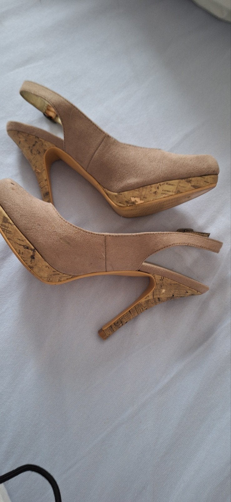 Haut talon beige aspect nubuck, Vêtements | Femmes