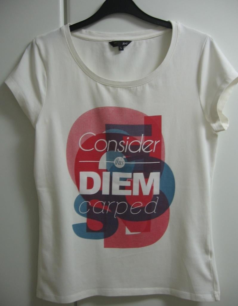 Beige T-shirt met vooraan print van Groggy JBC, L, Verzenden, Nieuw, Beige