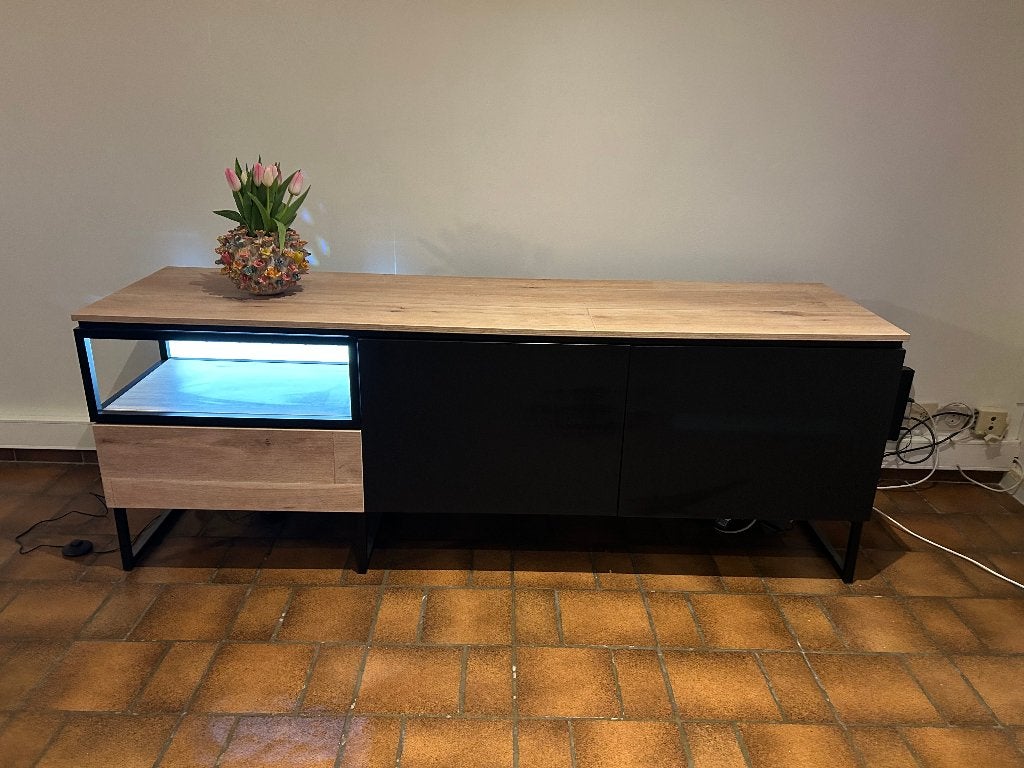 TV meubel, Ophalen, 100 tot 150 cm, Zo goed als nieuw, Minder dan 100 cm