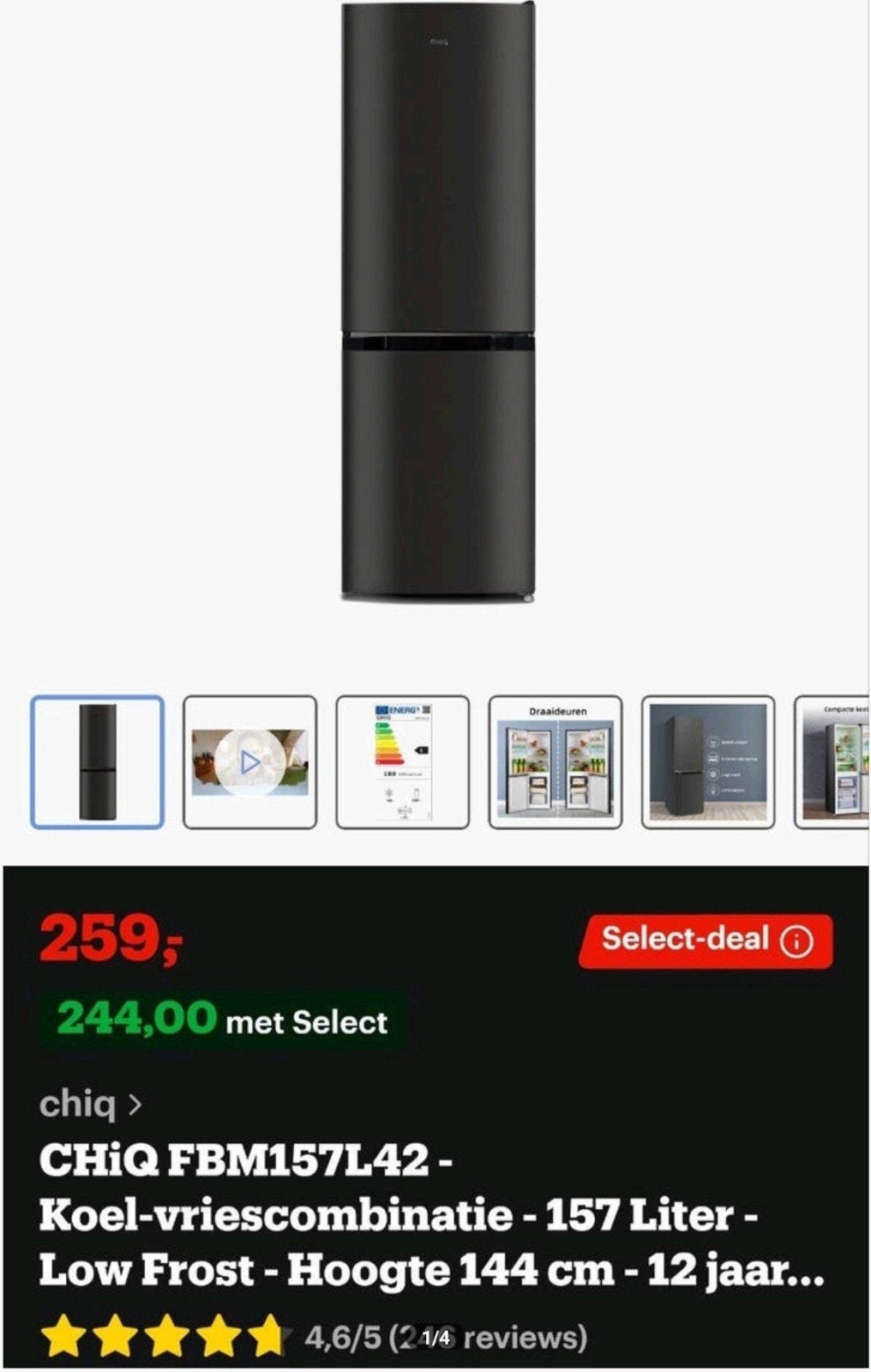 Te koop koelkast, Elektronische apparatuur, Koelkasten en IJskasten, Ophalen