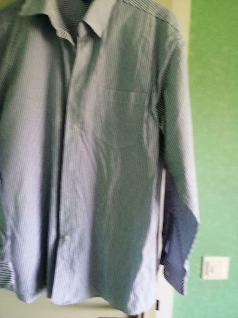 hemd heren gestreept blauw wit maat L41/42, Ophalen of Verzenden, Zo goed als nieuw, Blauw
