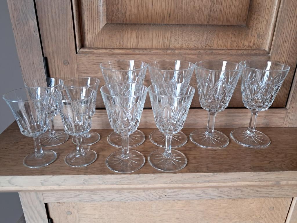 10 verres cristal en très bon état, Enlèvement
