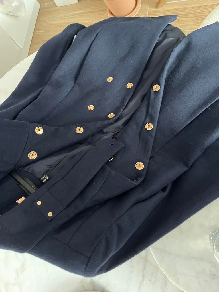 Manteau bleu marine S neuf mango cintré, Neuf