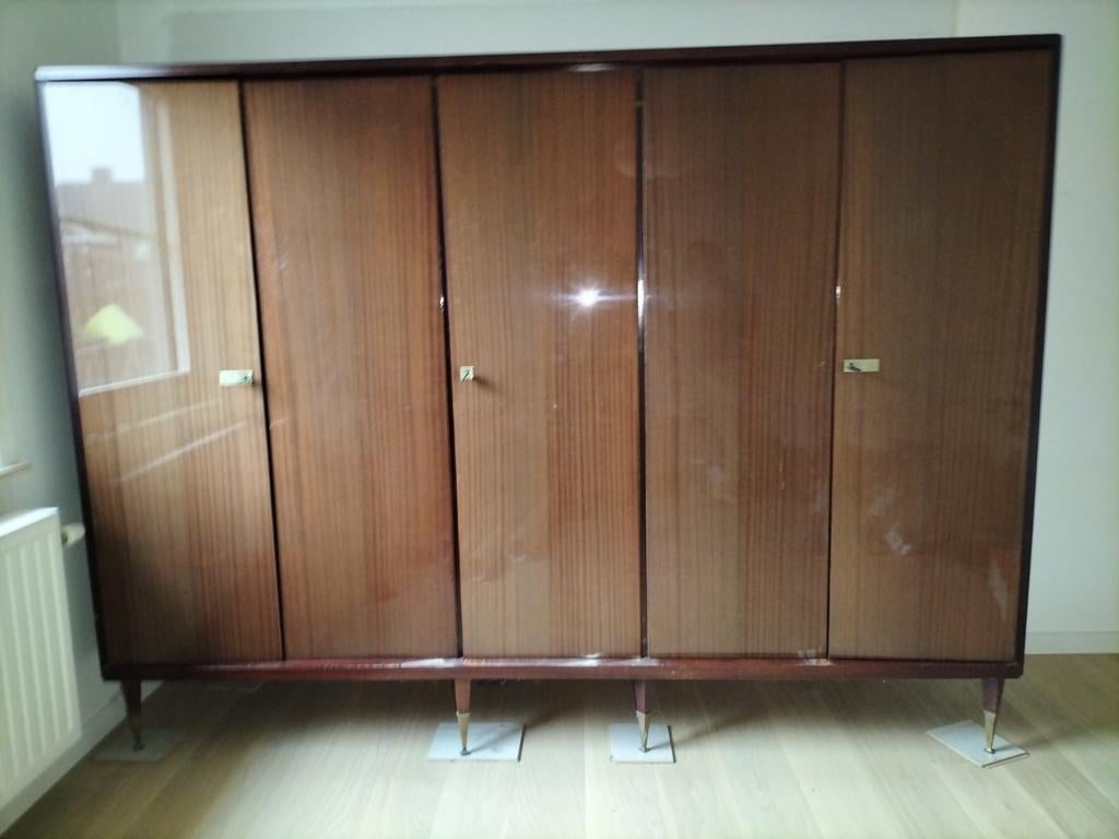 Vintage kleerkast 5 deuren, Ophalen, Gebruikt