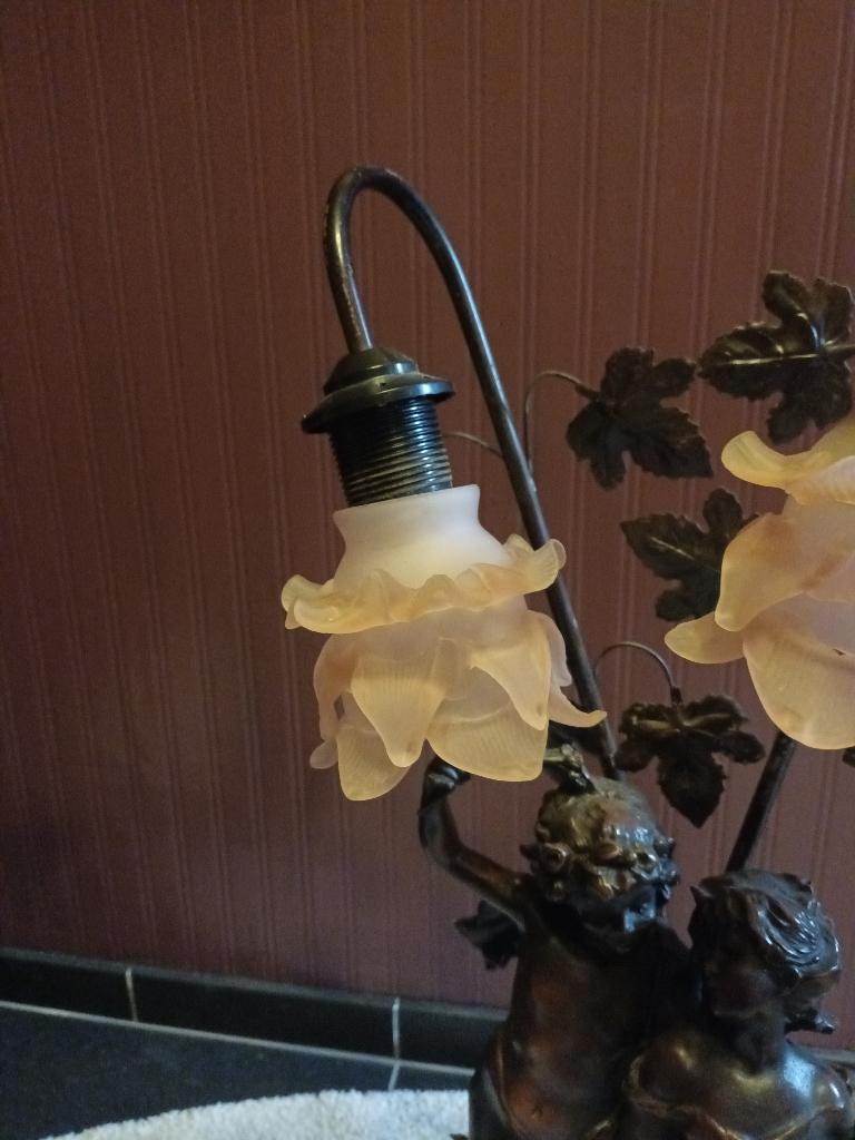 2 bronzen tafellampen, Antiek en Kunst, Ophalen