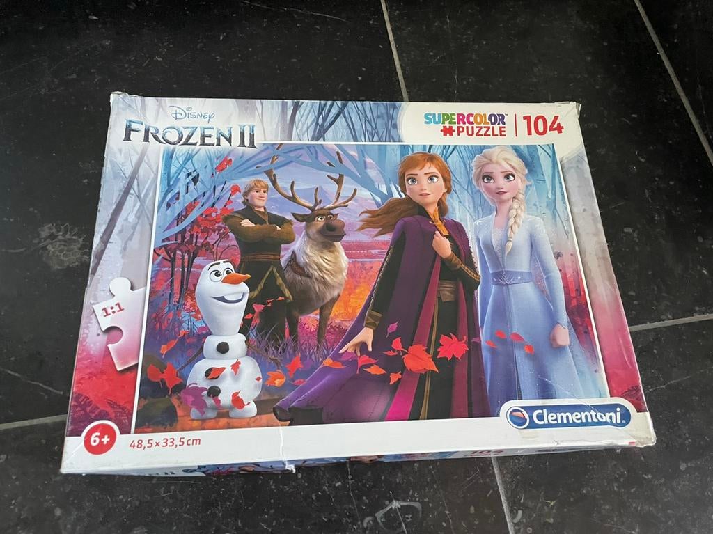 Frozen puzzel 104 stukjes, Ophalen, Zo goed als nieuw