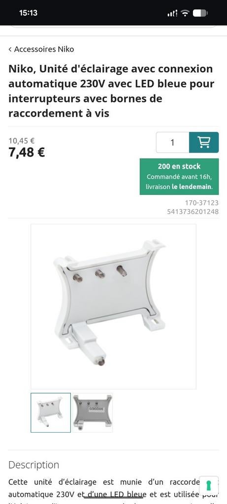 4x Niko éclairage Led bleu interrupteur, Enlèvement, Comme neuf