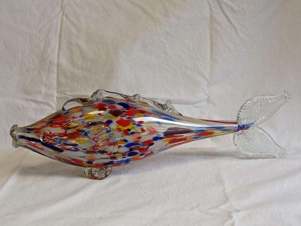 Oude glazen vis uit Murano, Antiek en Kunst, Ophalen of Verzenden