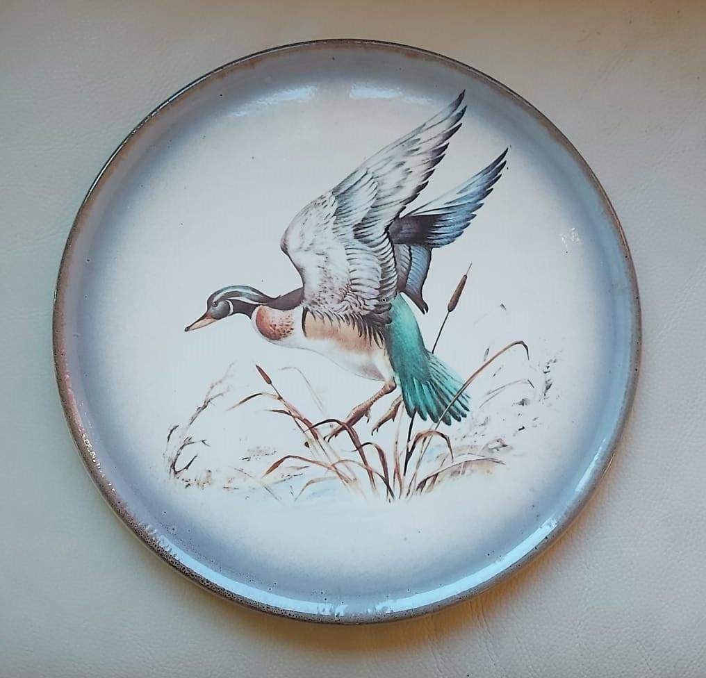 groot sierbord - jachttafereel - afbeelding van wilde eend, Enlèvement