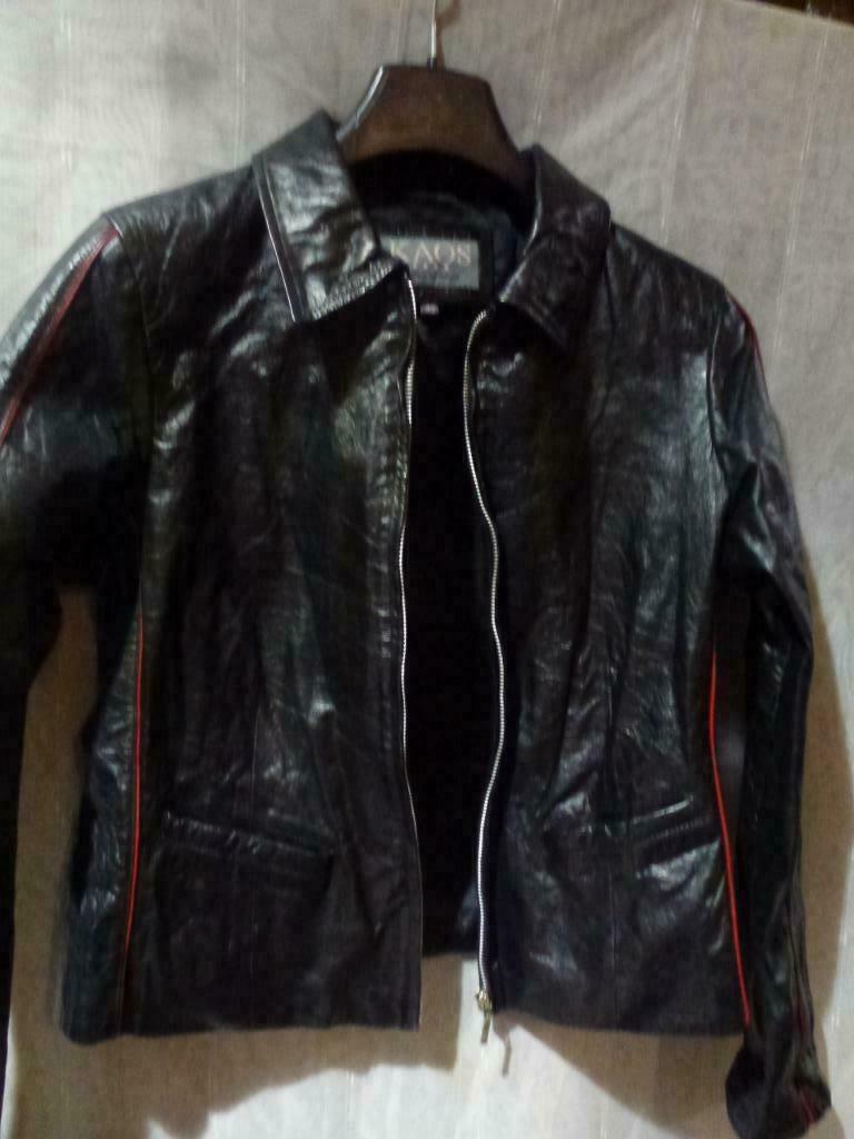 KAOS   leder jas  voor dames maat 40/42, Taille 38/40 (M), Porté, KAOS, Noir