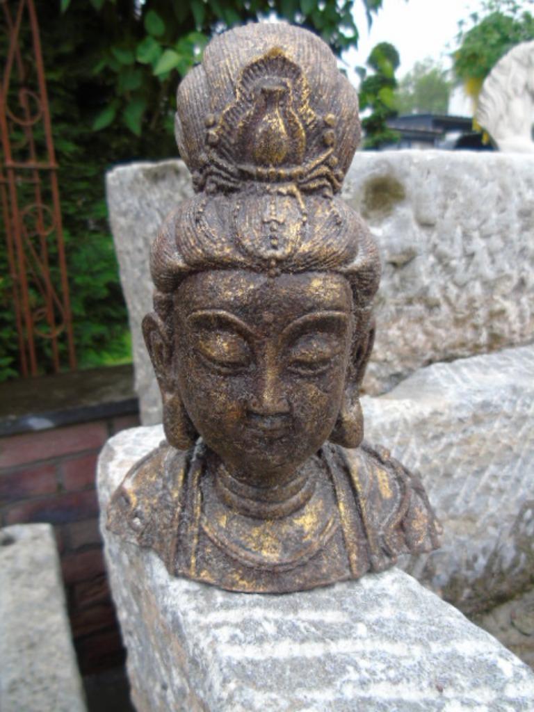 buste d une shiva en fonte patinée doré ., Enlèvement, Neuf