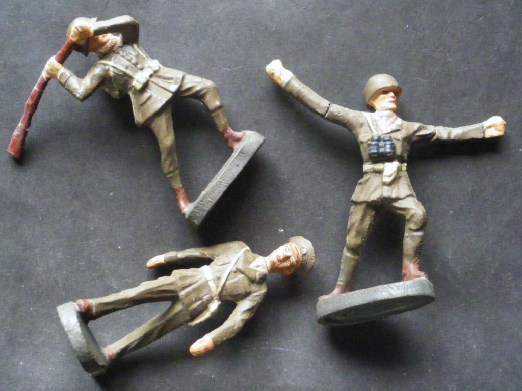 Trois soldats américains WW2 de la marque "Élastolin", Verzamelen, Militaria | Tweede Wereldoorlog, Landmacht, Overige typen, Verzenden