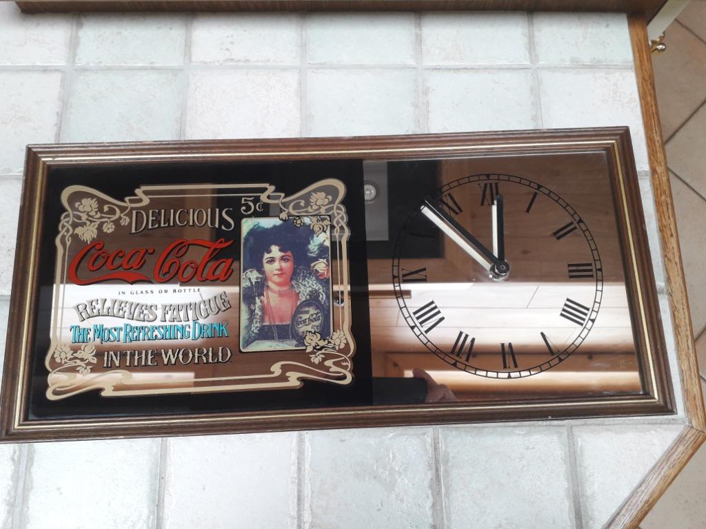 Vintage Coca-Cola klok, Ophalen of Verzenden, Zo goed als nieuw, Reclamebord