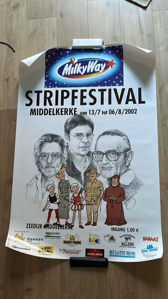 Suske en wiske mega affiche middelkerke 2002, Ophalen of Verzenden, Suske en Wiske, Zo goed als nieuw