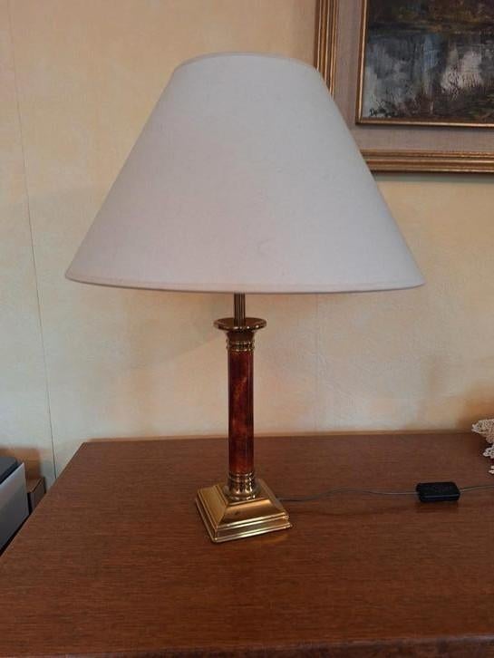 Lampe de table en métal, Maison & Meubles, Enlèvement, Utilisé, Bois