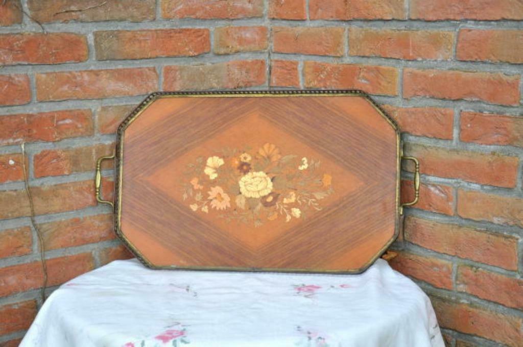 §plateau de présentation style marqueterie, Enlèvement ou Envoi, Utilisé, Rectangulaire, Bois