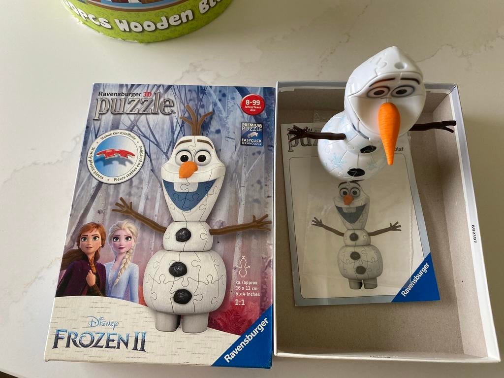 Olaf Frozen 3D puzzel. 1 keer in elkaar gezet., Ophalen of Verzenden, Zo goed als nieuw