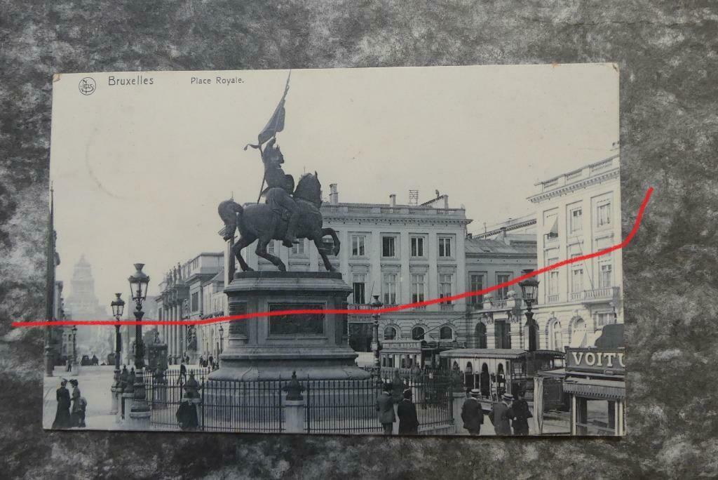 Postkaart 18/11/1907 Brussel, Place Royale met trams, België, Ophalen of Verzenden, Voor 1920, Gelopen, Brussel (Gewest)