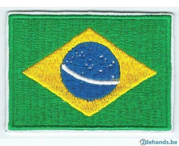 Ecusson drapeau Brésil - 71 x 51 mm, Enlèvement ou Envoi, Neuf