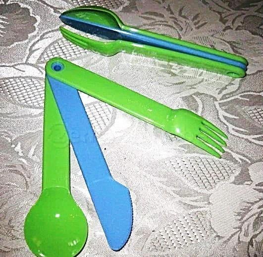 Tupperware: kinderbestek, Huis en Inrichting, Keuken | Tupperware, Nieuw, Blauw, Groen, Ophalen of Verzenden