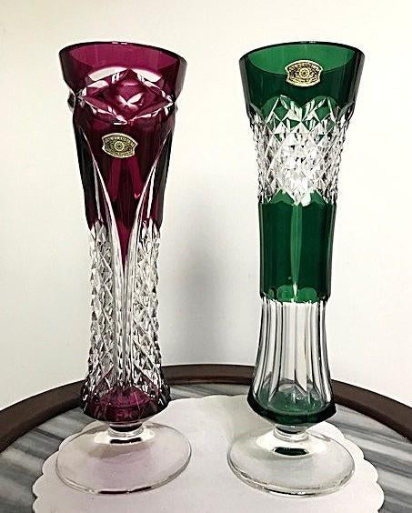 Val Saint Lambert kristal vazen getekend rood & groen✨💎😍👌, Antiek en Kunst, Antiek | Glaswerk en Kristal, Ophalen of Verzenden