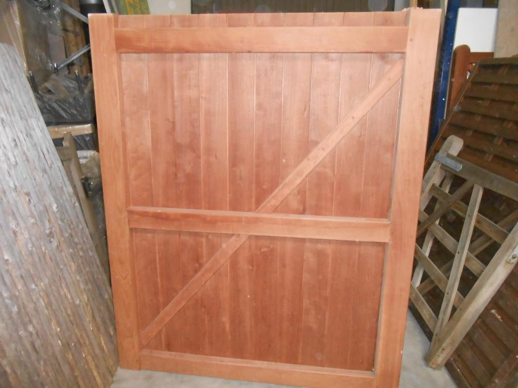 tuinpoort in hardhout 3mx1.8h, Jardin & Terrasse, Portes de jardin, Neuf, 200 cm ou plus, Enlèvement ou Envoi, Portail battant