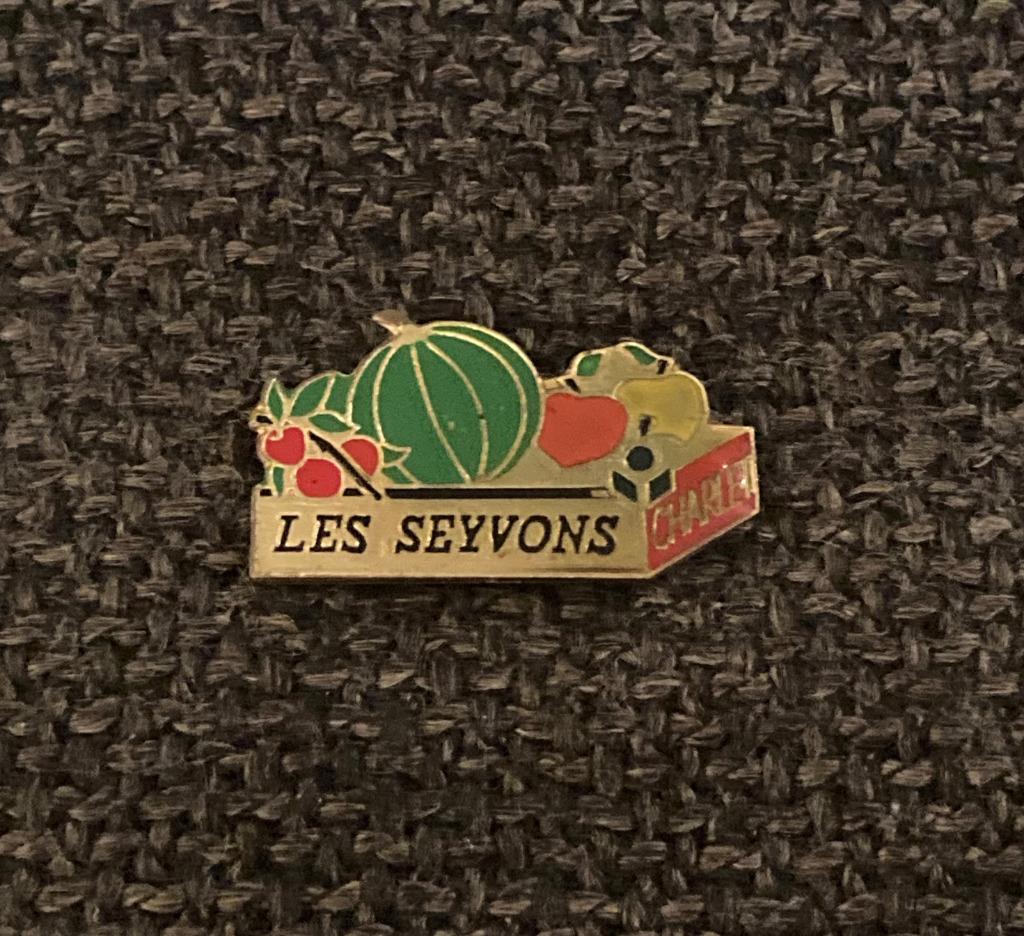 PIN - LES SEYVONS - FRUITS - LEGUMES, Envoi, Utilisé, Autres sujets/thèmes, Insigne ou Pin's
