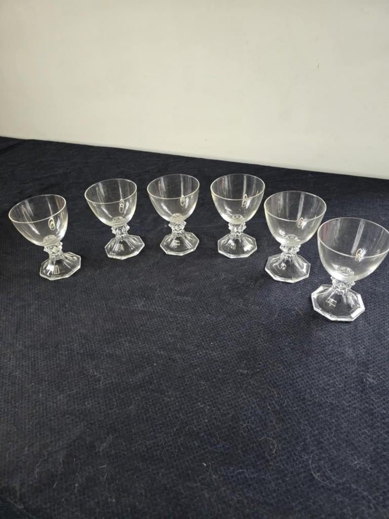 Val Saint LAMBERT - Lot de  6 verres en cristal YALE, Antiquités & Art, Antiquités | Verre & Cristal, Enlèvement ou Envoi
