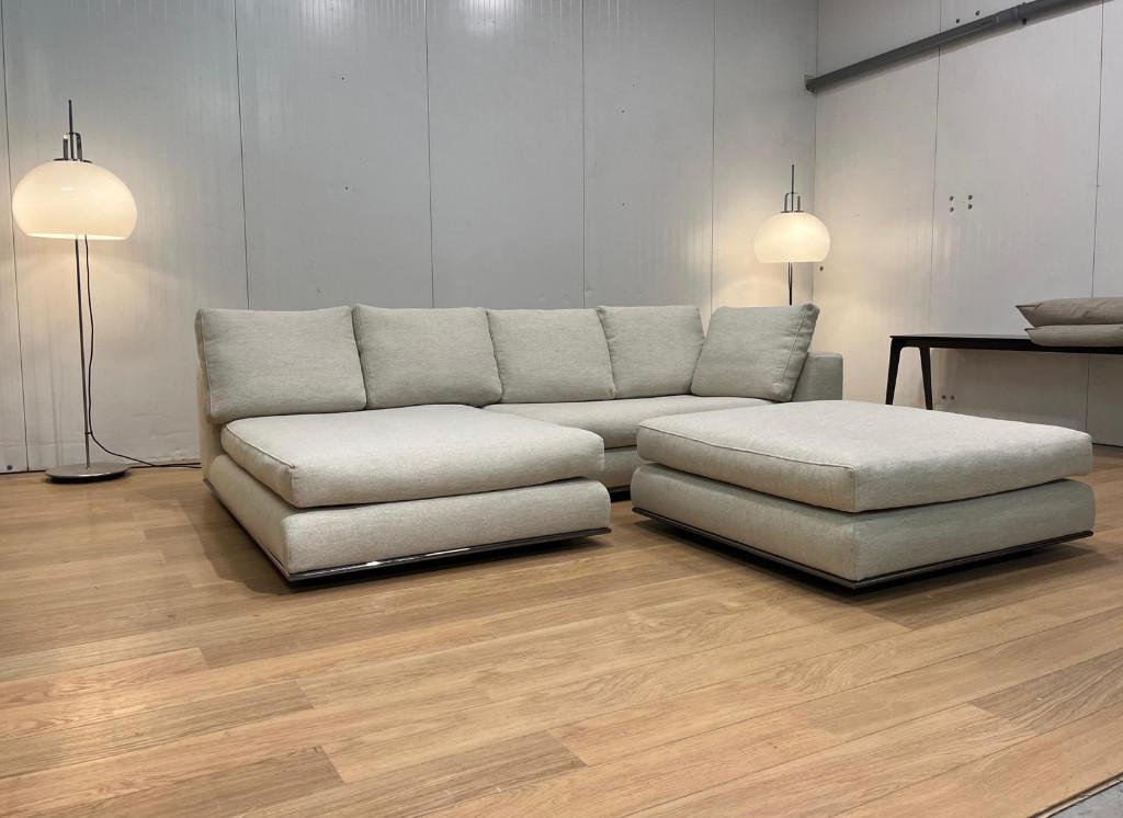 Minotti Hamilton canapé d’angle + pouf | garantie PN 19.500€, Neuf, Quatre personnes ou plus, Tissus, Design Bankstellen Minotti