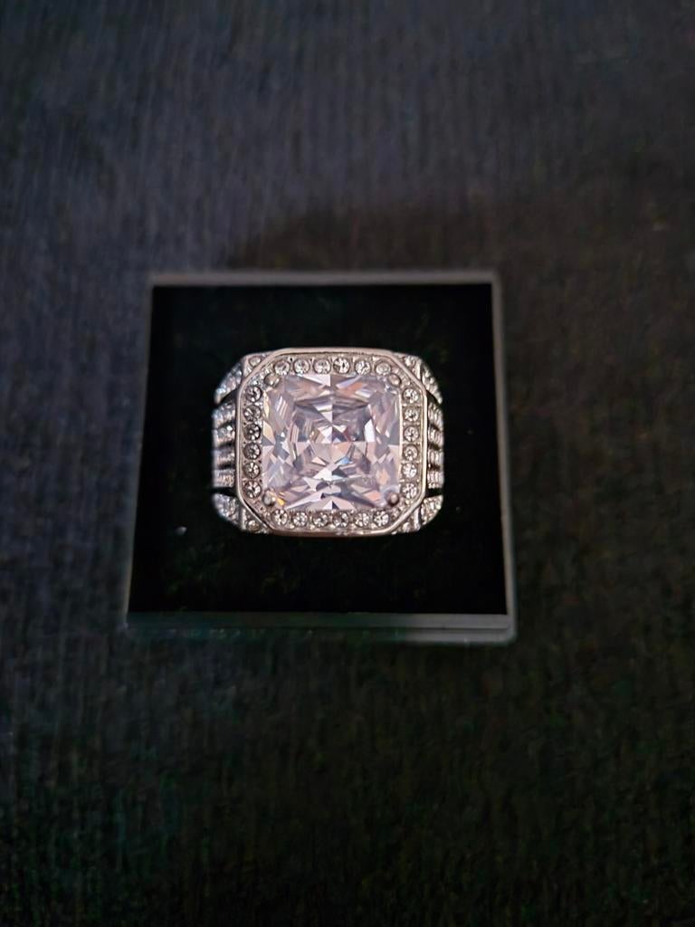 Nieuwe herenring in stainless steel maat 11, Neuf, Enlèvement ou Envoi, Fer ou Acier, Homme