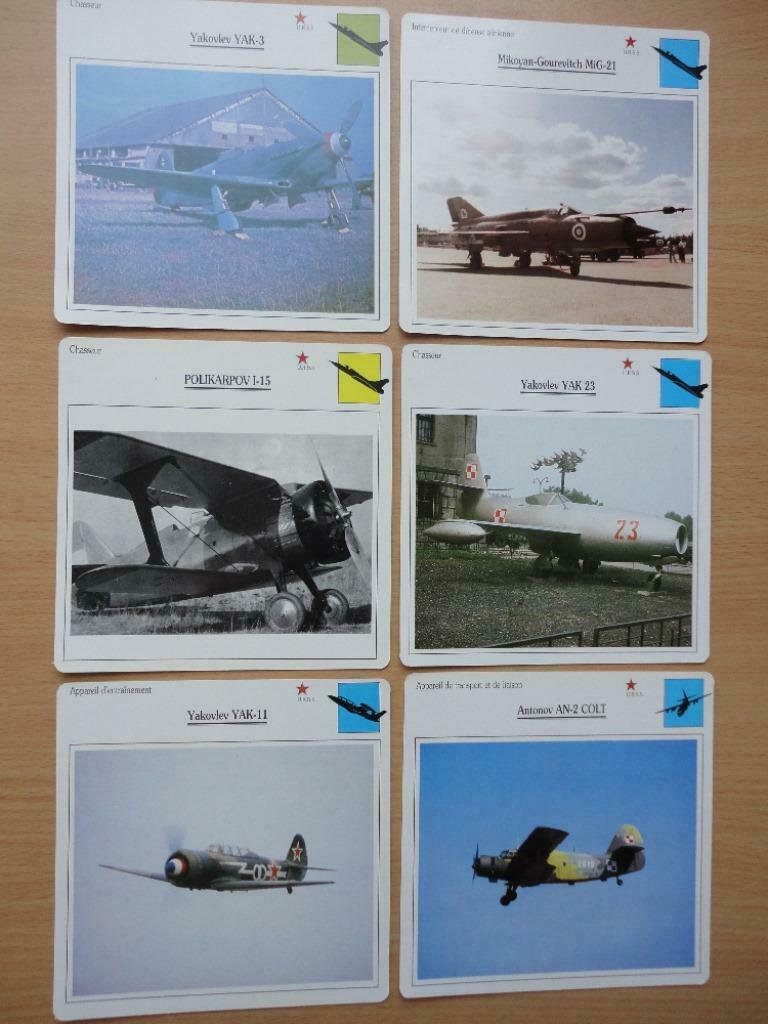 10 fiches avions URSS ( russie ) + Divers ( tout ou par 1 ), Ophalen of Verzenden