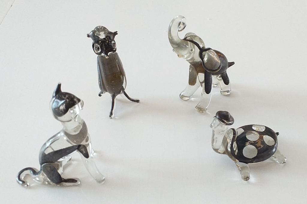4 petits animaux en verre soufflé Murano, Collections, Enlèvement ou Envoi, Utilisé, Statue ou Figurine
