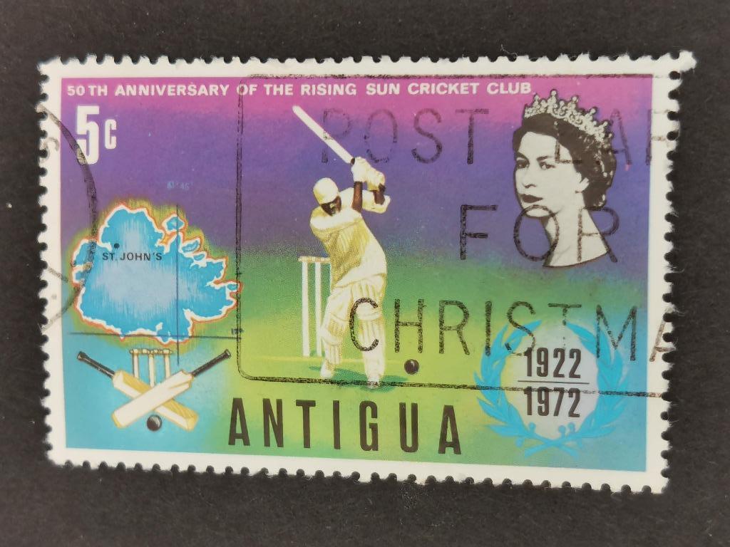 Antigua 1972 - sport - cricket, Ophalen of Verzenden, Gestempeld, Noord-Amerika