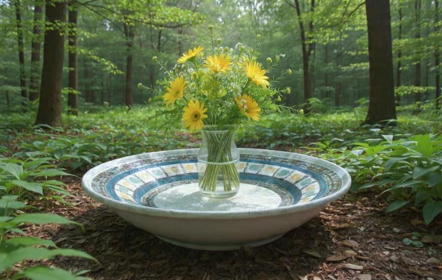 Antieke schaal in aardewerk tuindecoratie voor Pasen, Tuin en Terras, Ophalen of Verzenden, Nieuw