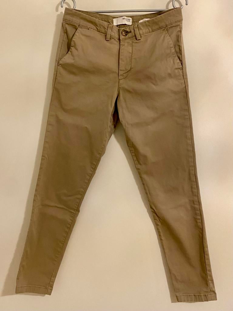 Chino Selected Homme Slim, Enlèvement ou Envoi, Beige, Comme neuf, Autres tailles