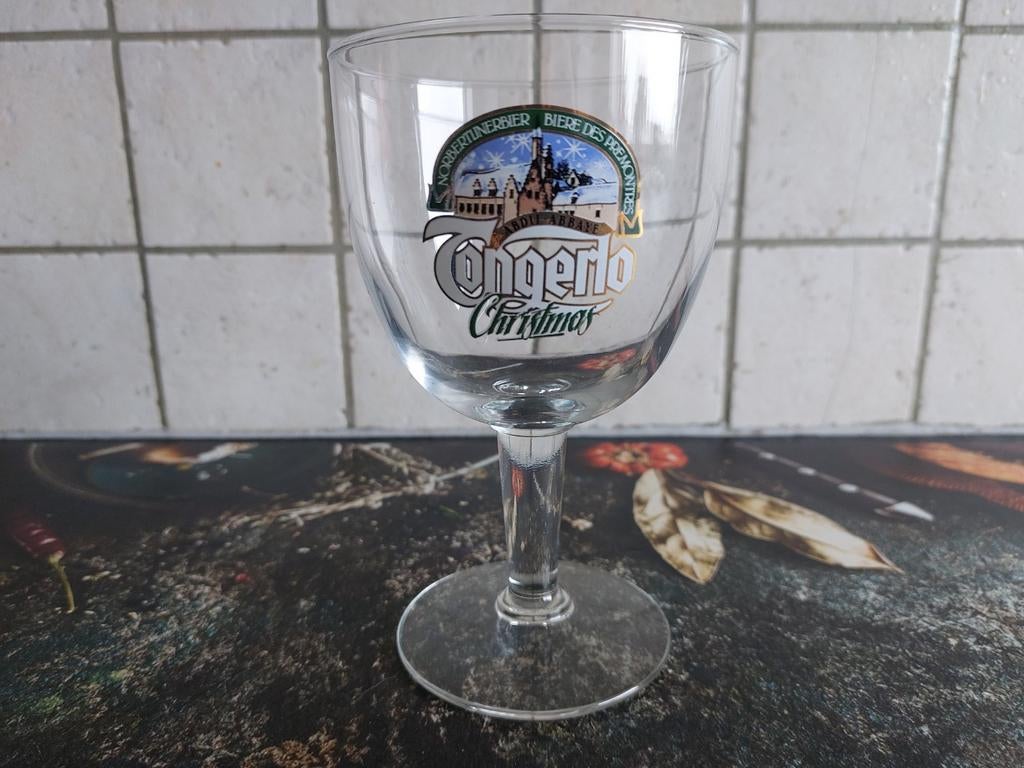 Tongerlo Christmis bierglas, Ophalen of Verzenden, Zo goed als nieuw, Bierglas